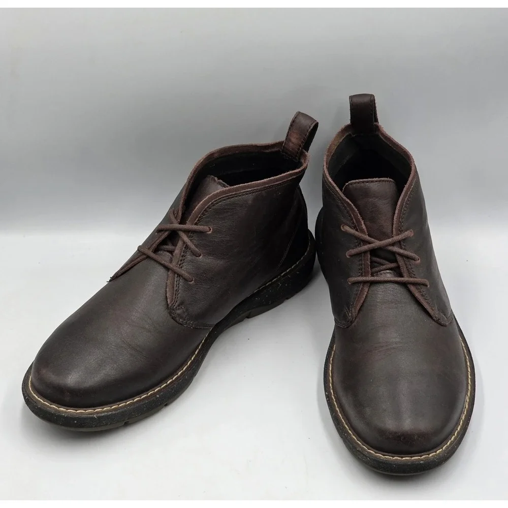 ABEO Boyd Chukka Boots Mens 9.5M Dark Brown Leather Lace Up Ankle Shoes